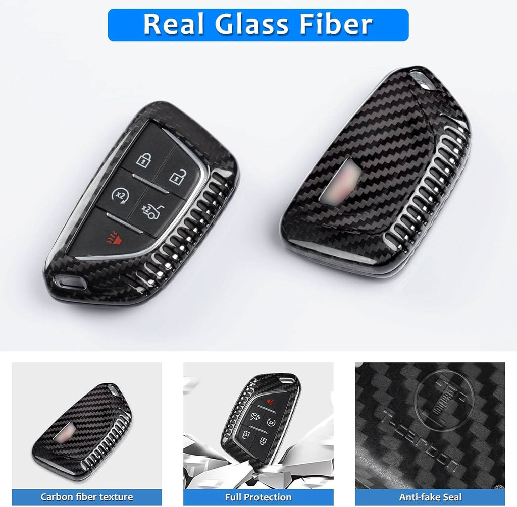 Carbon Fiber Key Fob Cover for Cadillac Escalade, CT4, CT5 2020-2024 | Premium Protection