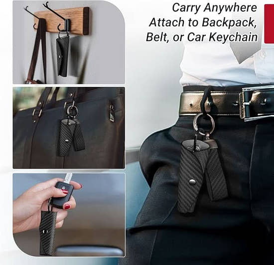 Carbon Fiber Key Organizer - Minimalist Leather Key Holder for 2-5 Keys | Compact Keychain Wallet