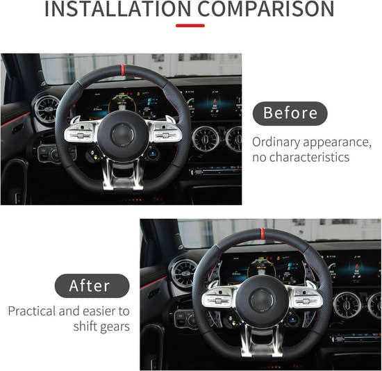 T-carbon Genuine Carbon Fiber Paddle Shifter Extension for Mercedes Benz AMG