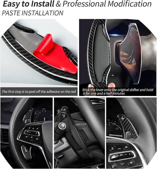 Carbon Fiber Paddle Shifter Extensions for Cadillac ATS 2013-2020 | Premium Steering Wheel Upgrade