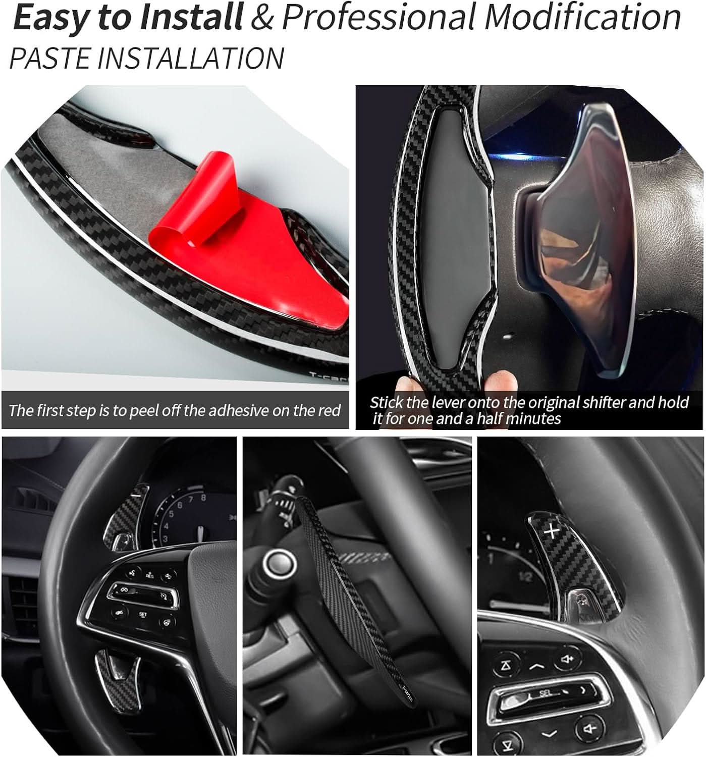 Carbon Fiber Paddle Shifter Extensions for Cadillac ATS 2013-2020 | Premium Steering Wheel Upgrade