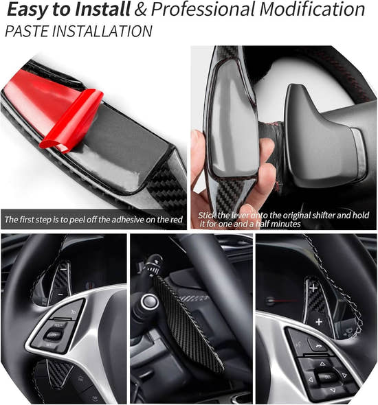 T-carbon Carbon Fiber Paddle Shifter Extensions Fits Chevrolet Camaro 2016-2024