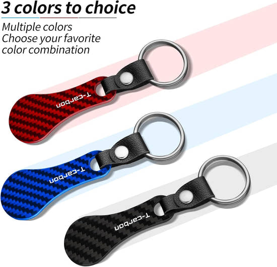 Carbon Fiber Fiber Shopping Cart Tokens Keychain - 4 Pack Quarter Holder Key Ring