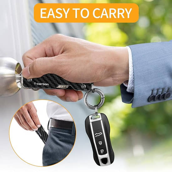 Carbon Fiber Key Organizer - Compact Smart Key Holder for 2-6 Keys