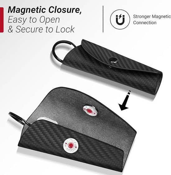 Carbon Fiber Key Organizer - Minimalist Leather Key Holder for 2-5 Keys | Compact Keychain Wallet