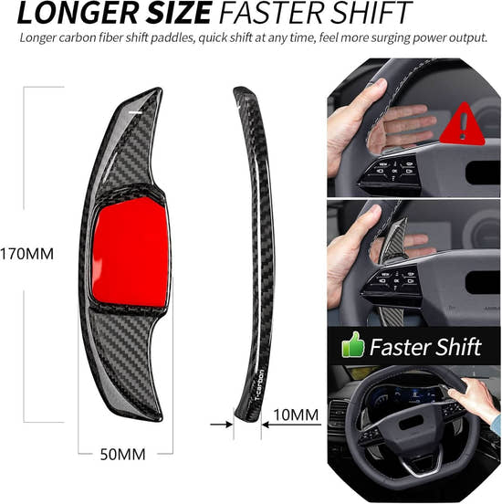T-carbon Real Carbon Fiber Paddle Shifter for Audi Q6 E-tron 2025