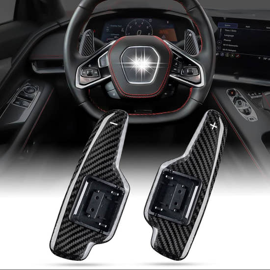 Carbon Fiber Paddle Shifter Extension Fits C8 - 2020-2024 | Premium Racing Upgrade