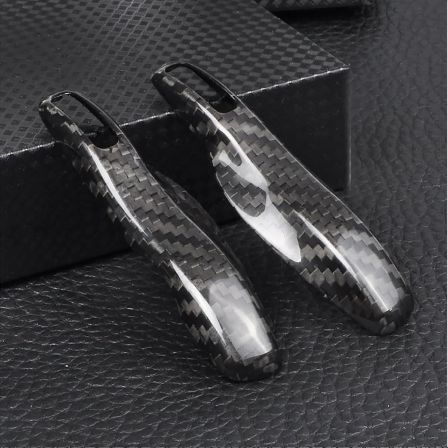 T-carbon Carbon Fiber Key Fob Cover Replacement (Side Blades) Fits for Porsche