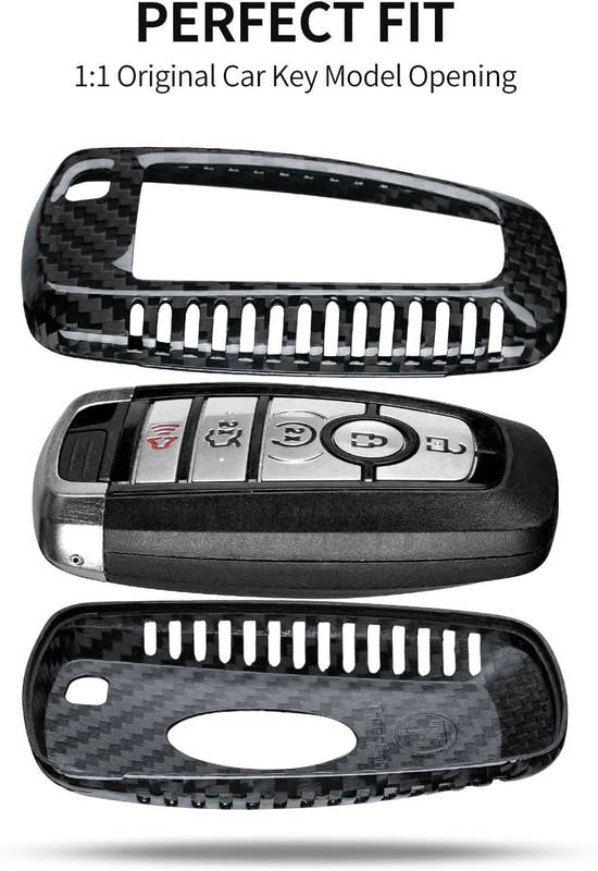 T-carbon Real Carbon Fiber Key Fob Cover Fits for Ford F150 F250 F350