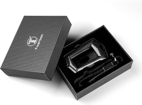 T-Carbon Premium Carbon Fiber Key Fob Cover for Land Rover & Jaguar - Protective Key Case with Keychain