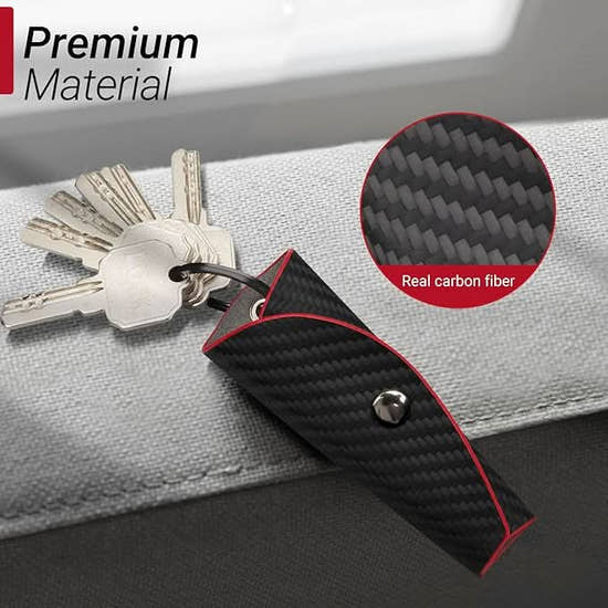 Carbon Fiber Key Organizer - Minimalist Leather Key Holder for 2-5 Keys | Compact Keychain Wallet