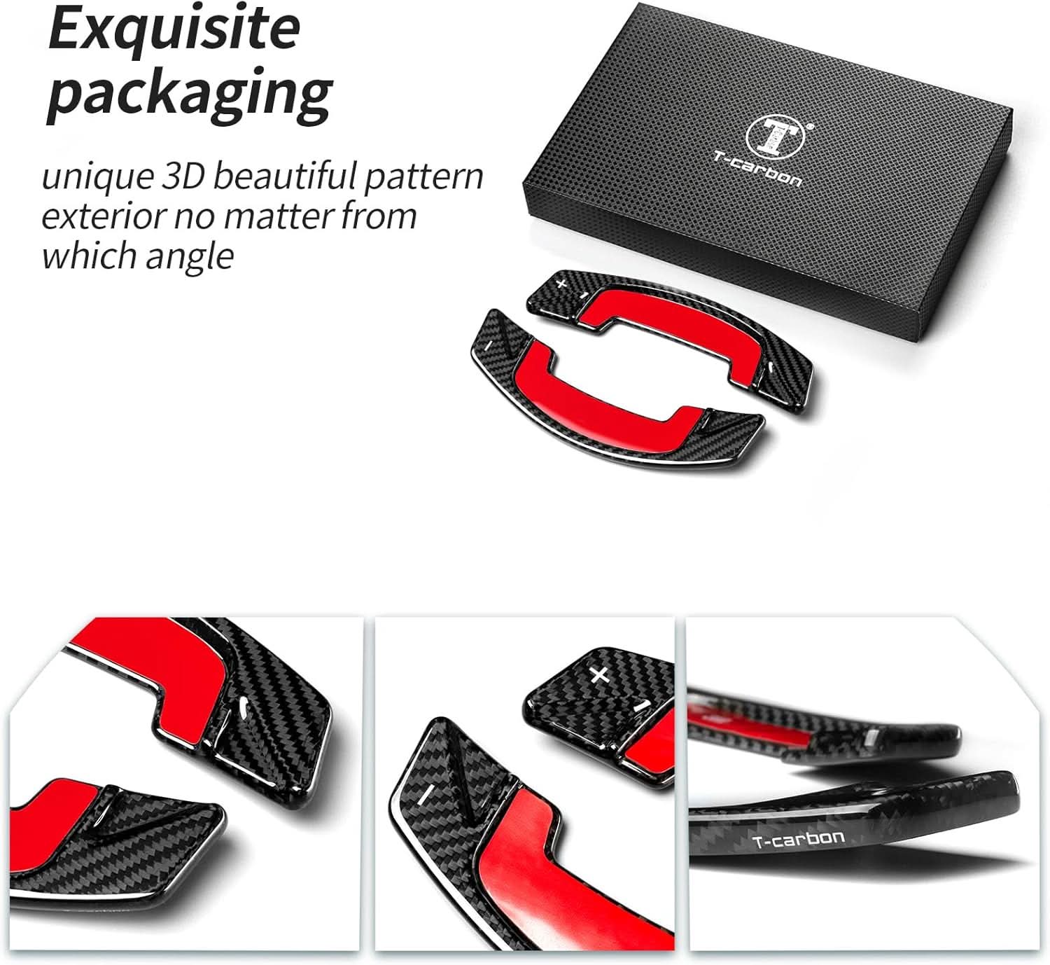 Real Carbon Fiber Paddle Shifter Extensions for Land Rover & Jaguar 2021-2024