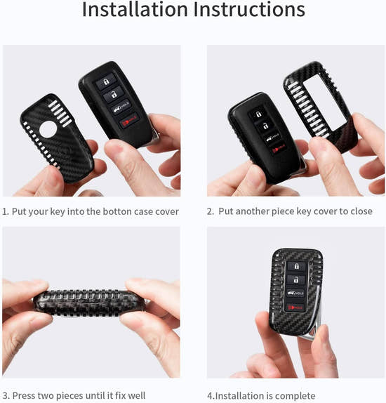 T-carbon Carbon Fiber Key Fob Cover Fits for Lexus LX570 RX450 RX350 RC300 IS350 GS LC