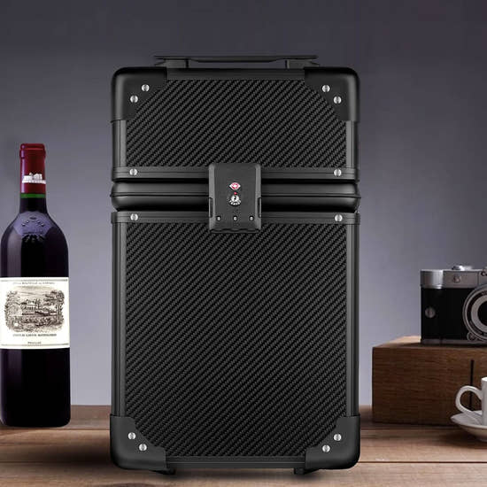 T-carbon 4 Bottles Real Carbon Fiber Portable Wine Bottle Protector