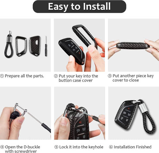Carbon Fiber Key Fob Cover for Cadillac Escalade, CT4, CT5 2020-2024 | Premium Protection