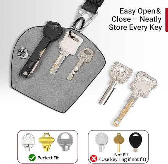 Carbon Fiber Key Organizer - Minimalist Leather Key Holder for 2-5 Keys | Compact Keychain Wallet