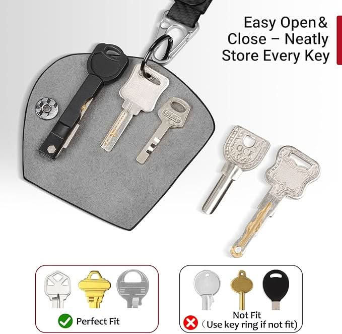 Carbon Fiber Key Organizer - Minimalist Leather Key Holder for 2-5 Keys | Compact Keychain Wallet