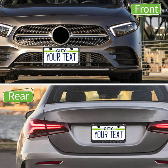 T-carbon Real Carbon Fiber License Plate Frame Fit for US CAN Cars, 2 Holes