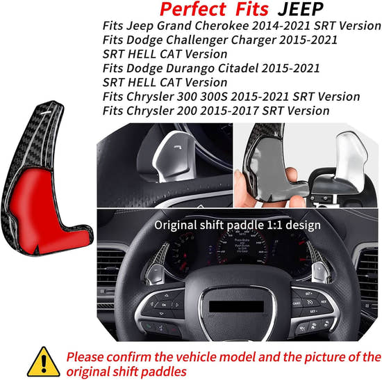T-carbon Paddle Shifter For Dodge Durango Charger Challenger Hell Cat
