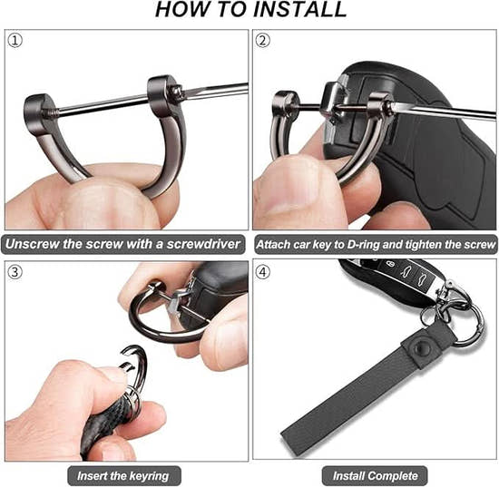 Carbon Fiber Leather Motorcycle Keychain - Premium Key Holder Accessory for Bikers | Men & Women