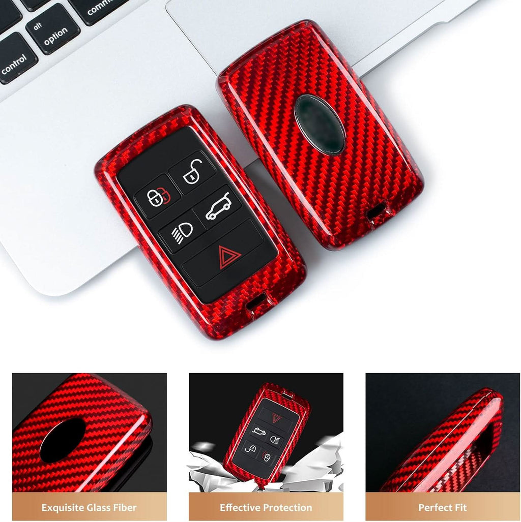 T-Carbon Premium Carbon Fiber Key Fob Cover for Land Rover & Jaguar - Protective Key Case Shell