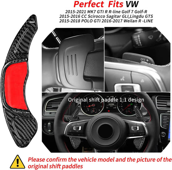 T-carbon Paddle Shifter Extensions Fits Volkswagen MK7
