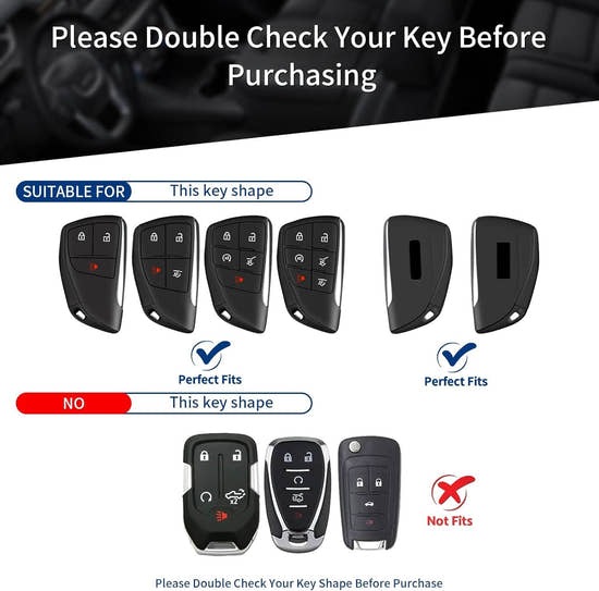 T-carbon Real Carbon Fiber Key Fob Cover Compatible with GMC