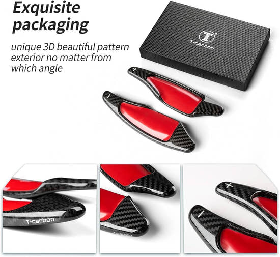 T-carbon Carbon Fiber Paddle Shifter Extensions Fits Chevrolet Camaro 2016-2024