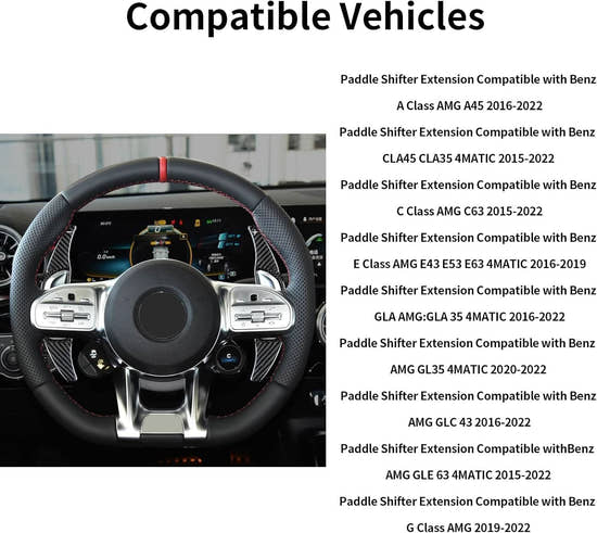 T-carbon Genuine Carbon Fiber Paddle Shifter Extension for Mercedes Benz AMG