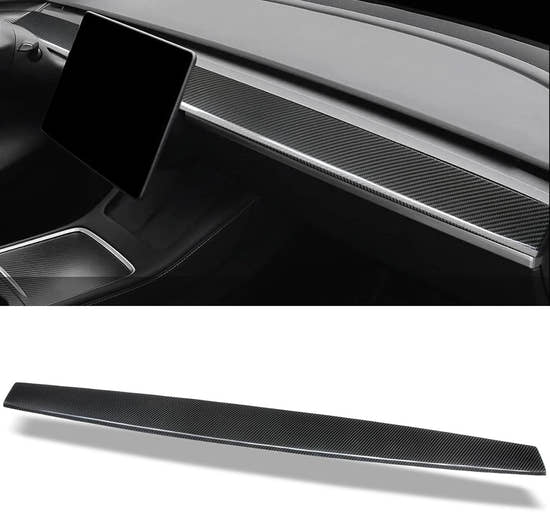 T-carbon Real Carbon Fiber Dashboard Trim Cover Compatible with Tesla Model 3 / Y 2017-2023