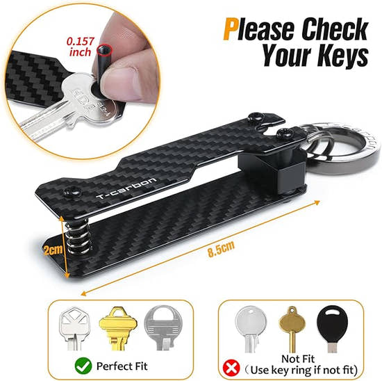 Carbon Fiber Key Organizer - Compact Smart Key Holder for 2-6 Keys