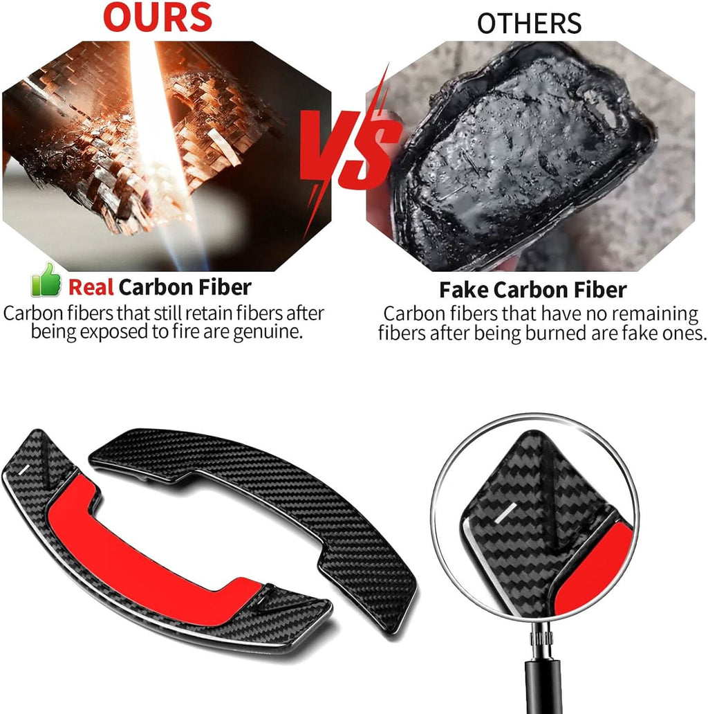 Real Carbon Fiber Paddle Shifter Extensions for Land Rover & Jaguar 2021-2024