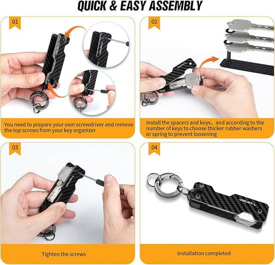 Carbon Fiber Key Organizer - Compact Smart Key Holder for 2-6 Keys