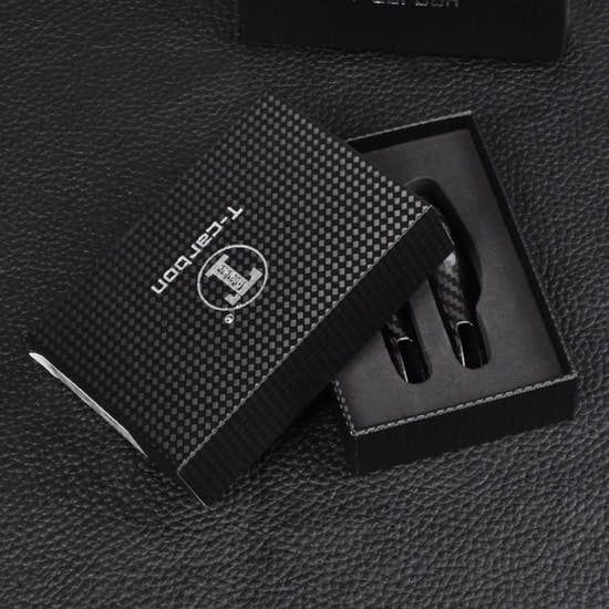 T-carbon Carbon Fiber Key Fob Cover Replacement (Side Blades) Fits for Porsche