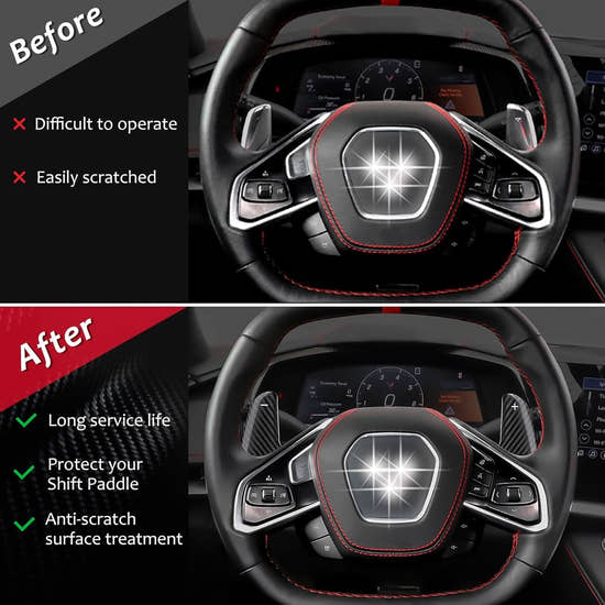 Carbon Fiber Paddle Shifter Extension Fits C8 - 2020-2024 | Premium Racing Upgrade