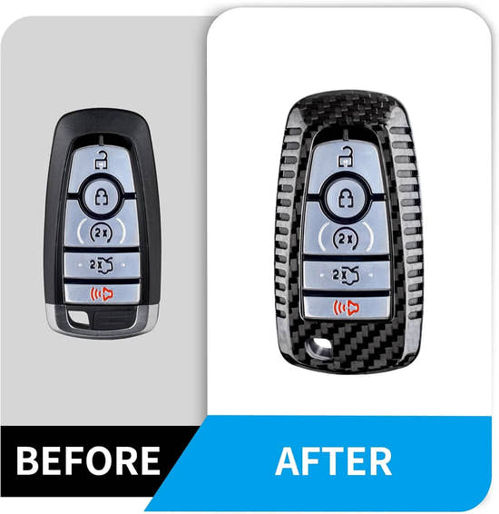 T-carbon Real Carbon Fiber Key Fob Cover Fits for Ford F150 F250 F350