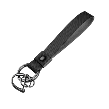 Carbon Fiber Leather Motorcycle Keychain - Premium Key Holder Accessory for Bikers | Men & Women
