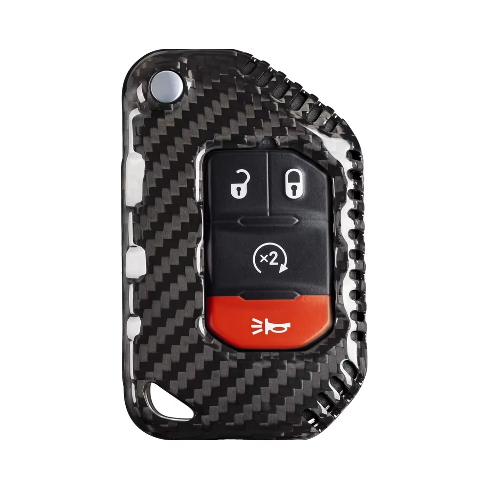 T-carbon Real Carbon Fiber Key Fob Cover Compatible with Jeep