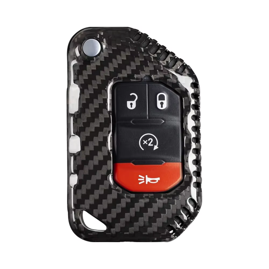 T-carbon Real Carbon Fiber Key Fob Cover Compatible with Jeep