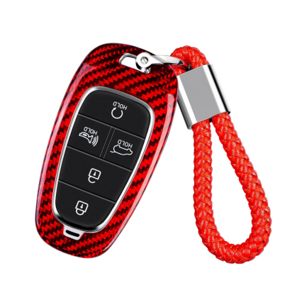 Carbon Fiber Key Fob Cover for Hyundai Palisade- Real Glass Fiber Protector