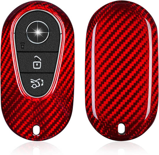 T-carbon Real Carbon Fiber Key Fob Cover Compatible with Mercedes Benz