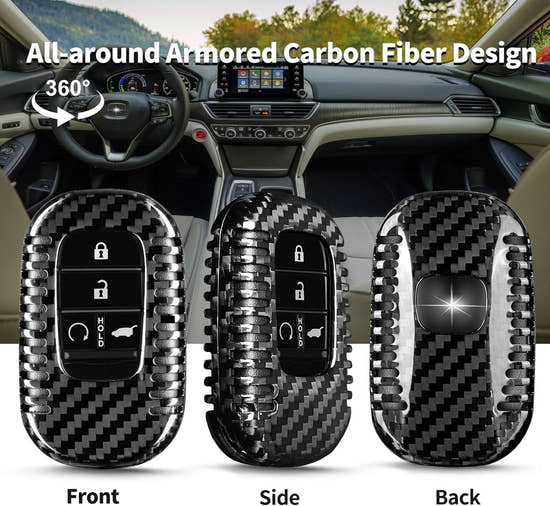 T-carbon Key Fob Cover Fits for Accord Civic HR-V CR-V Pilot Sport SI EX EX-L