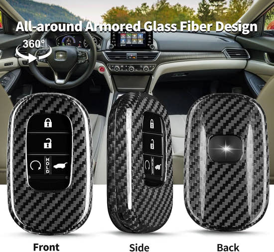 T-carbon Key Fob Cover Fits for Accord Civic HR-V CR-V Pilot Sport SI EX EX-L