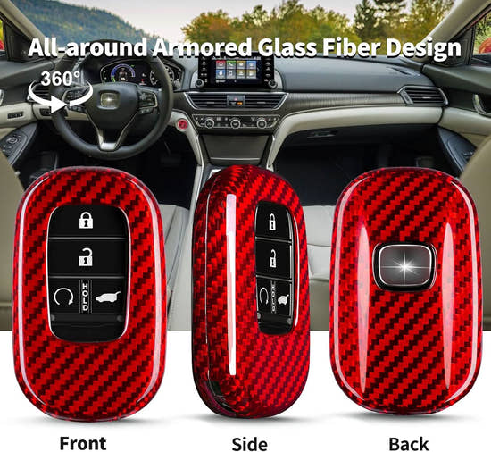 T-carbon Key Fob Cover Fits for Accord Civic HR-V CR-V Pilot Sport SI EX EX-L