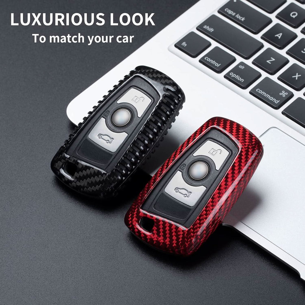 Carbon Fiber Key Fob Cover for BMW 1 2 3 4 5 6 7 Series X3 X4 M5 M6 GT - Premium Protective Case