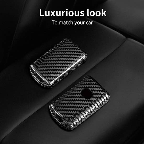 Carbon Fiber Key Fob Cover for Mazda 3 6 CX-30 CX-5 CX-50 CX-9 CX-90 - Premium Protective Case with Keychain