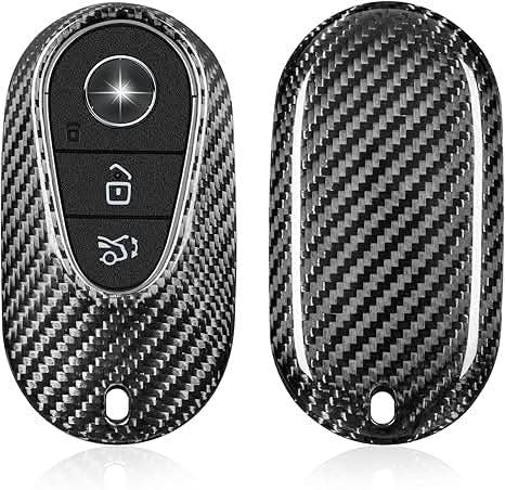 T-carbon Real Carbon Fiber Key Fob Cover Compatible with Mercedes Benz