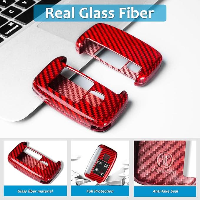 T-Carbon Premium Carbon Fiber Key Fob Cover for Land Rover & Jaguar - Protective Key Case Shell