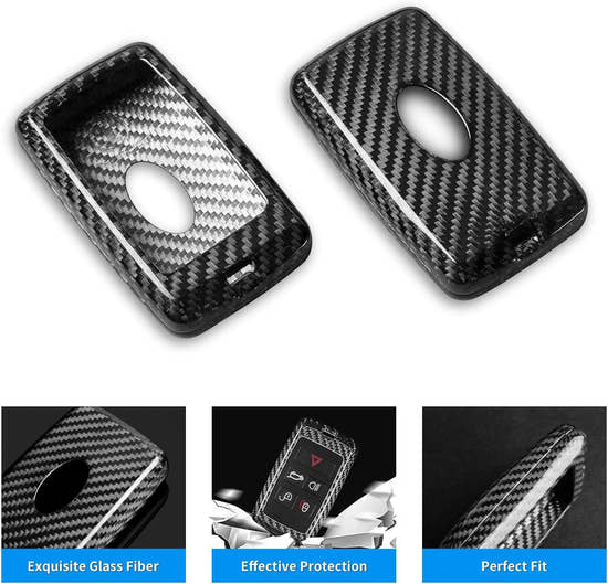 T-Carbon Premium Carbon Fiber Key Fob Cover for Land Rover & Jaguar - Protective Key Case Shell