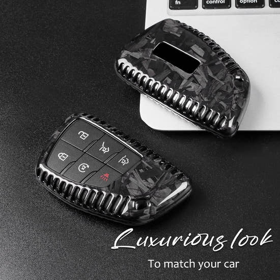 T-carbon Real Carbon Fiber Key Fob Cover Compatible with GMC